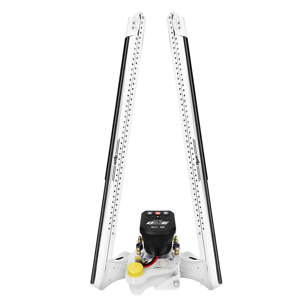 Power-Pole Blade ONE Pump BLS Shallow Water Anchor System - 10' - Dual Blade - White [PP-2-BLS-10-WT]