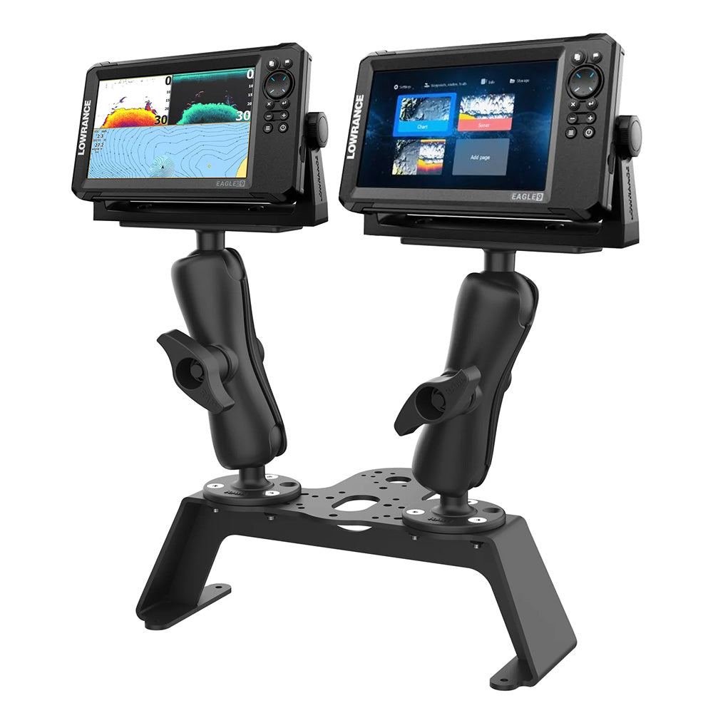 ram mounts for lowrance fish finders Base HDS Finder Mount with 1.5" Arm The RAM single swing arm mount consists of a 6 long BENT swing arm mounted on a horizontal surface mounting base RAM Mount B Size 1"