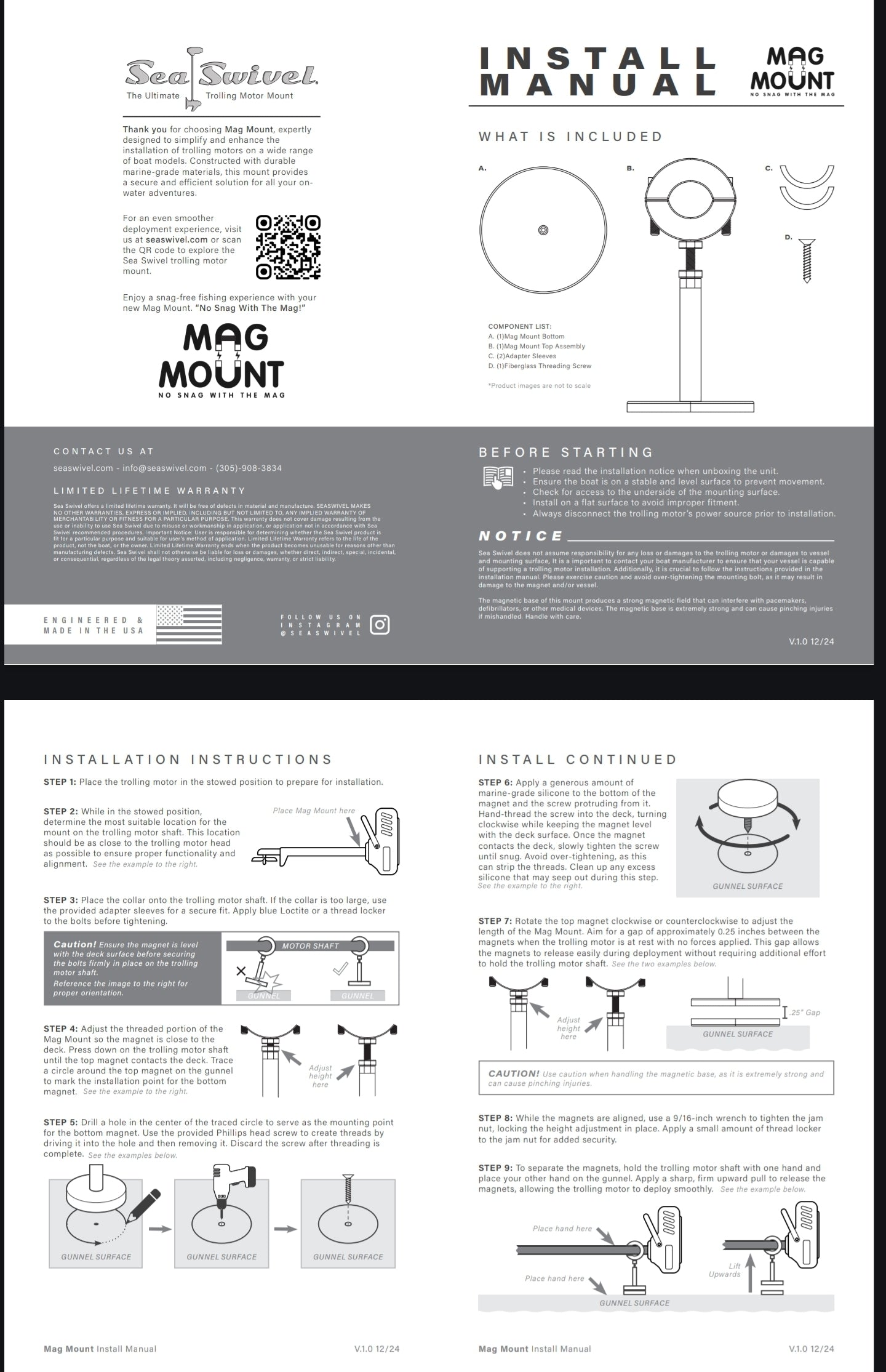 Mag Mount Trolling Motor Support Arm